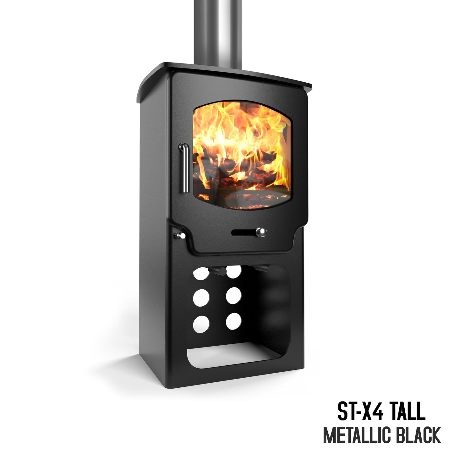 Saltfire ST-X4 Tall Multi Fuel and Wood Burning Stove 4.1Kw