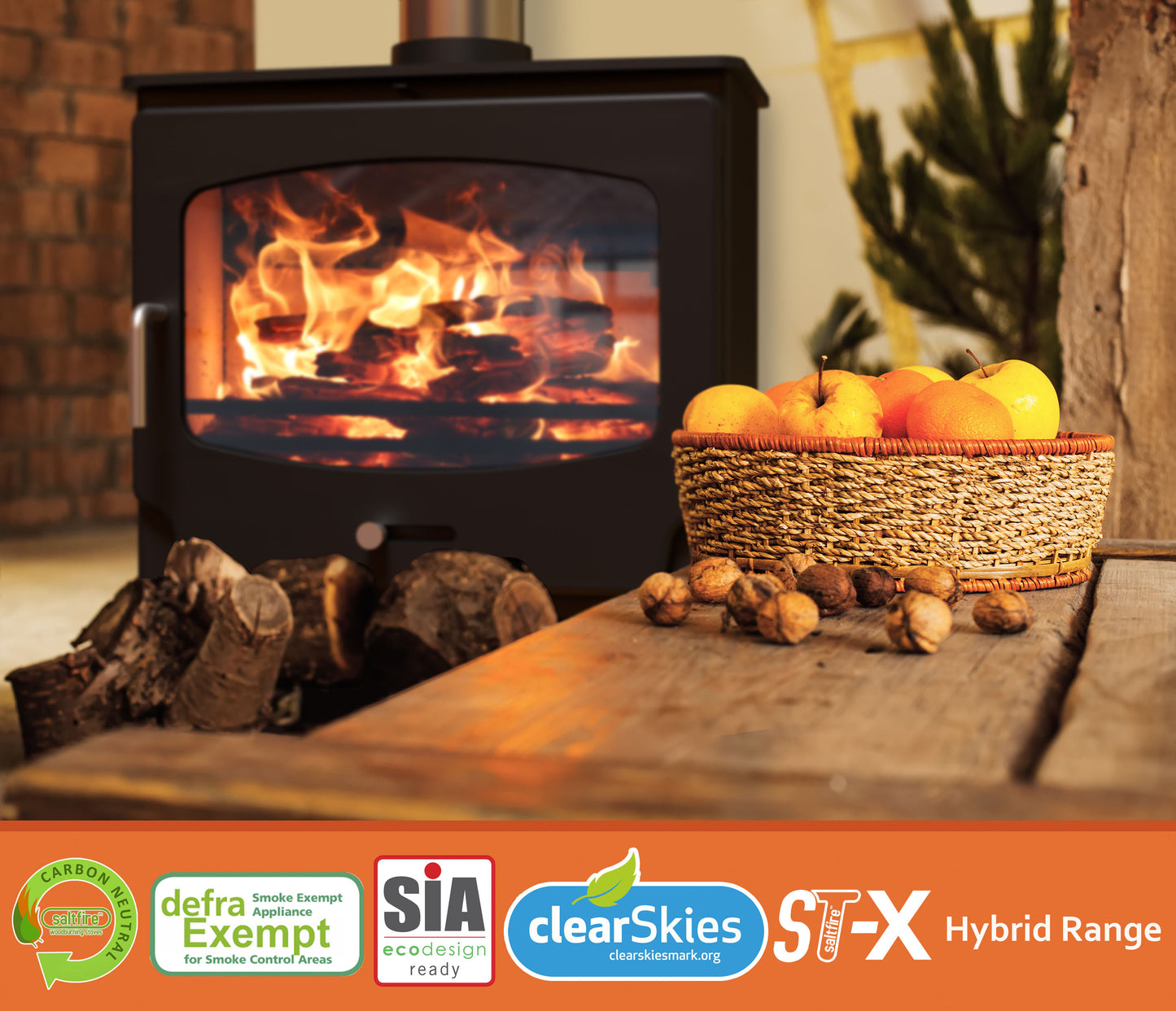 Saltfire ST-X Tall Wide Bioethanol Stove 5Kw