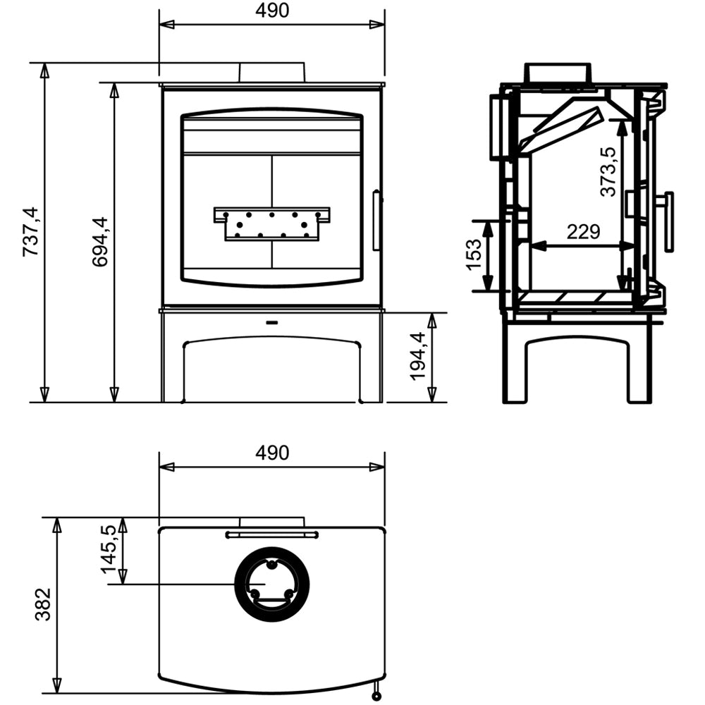 Mi-Fire Tall Tinderbox Wood Burning Stove 5Kw Ecodesign