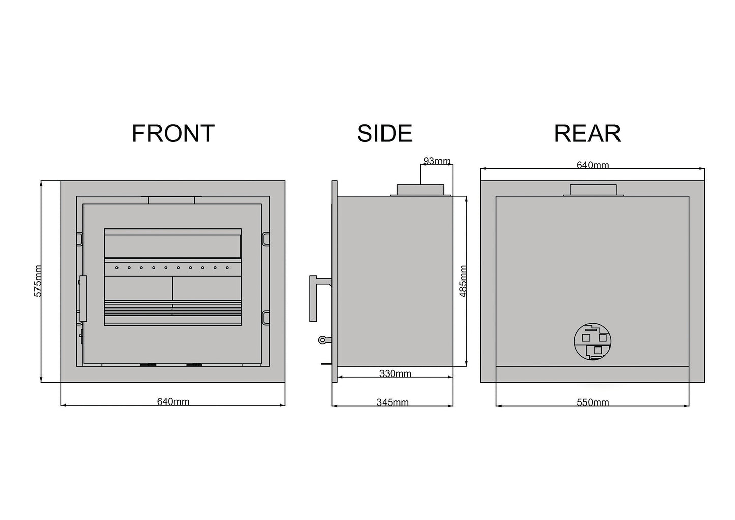 Saltfire CS7 Inset Multi Fuel Stove 7Kw