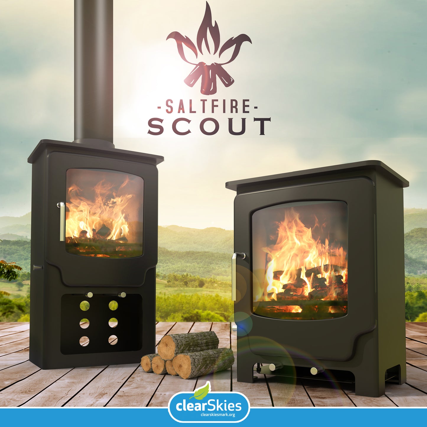 Saltfire Scout Multi Fuel and Wood Burning Stove 4.3Kw