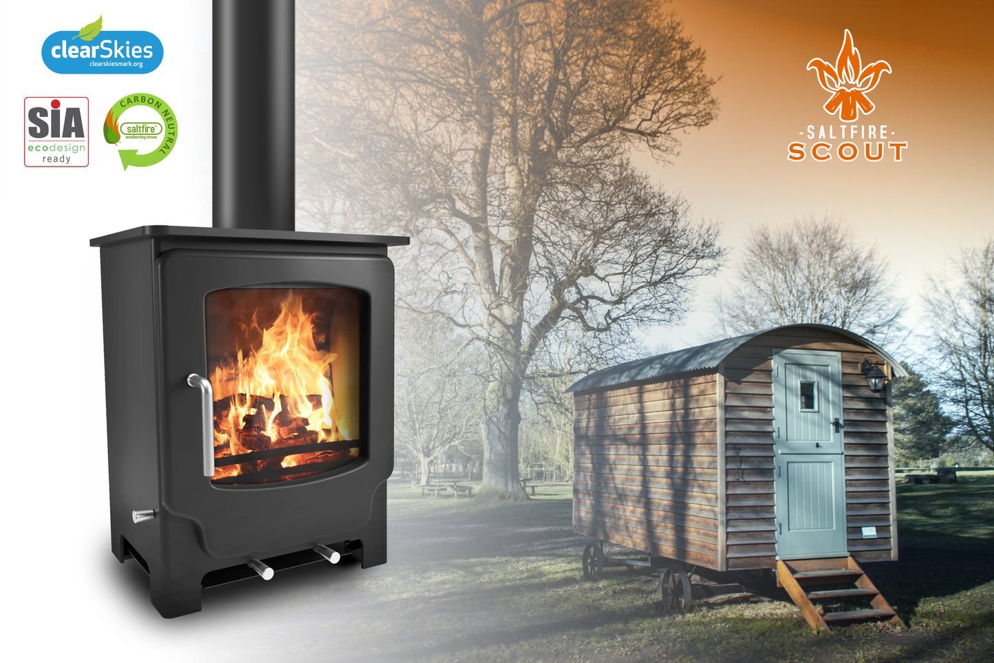 Saltfire Scout Multi Fuel and Wood Burning Stove 4.3Kw