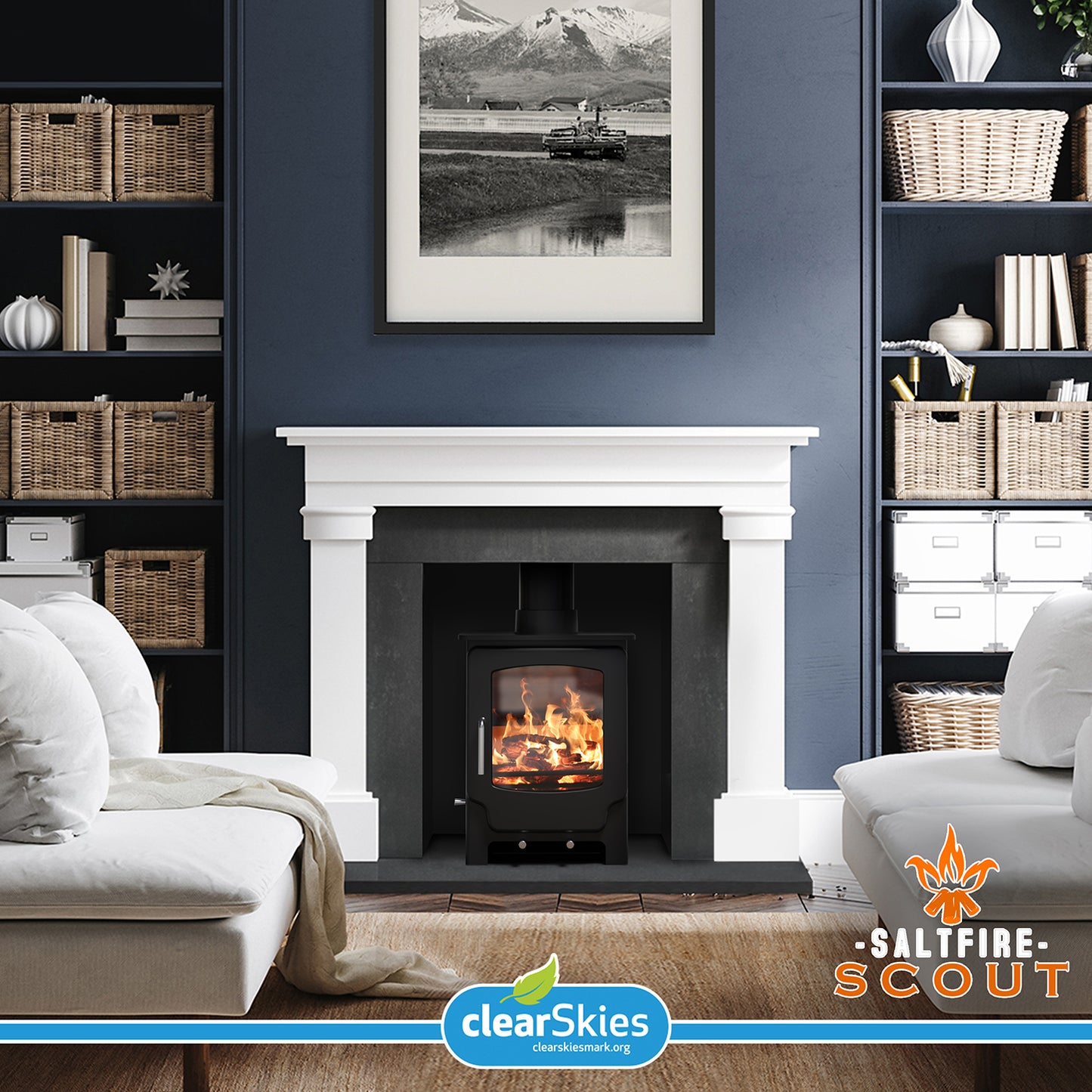 Saltfire Scout Multi Fuel and Wood Burning Stove 4.3Kw