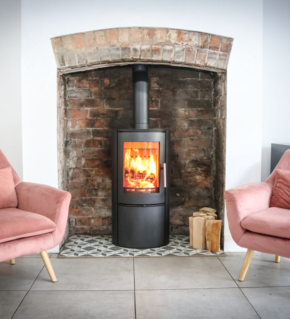 Woodford Charlton Cylindrical Wood Burning Stove 4.8Kw