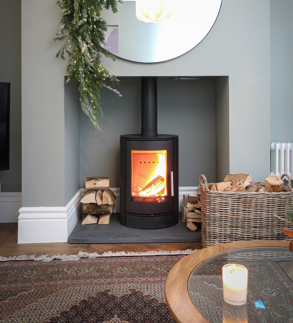 Woodford Charlton Cylindrical Wood Burning Stove 4.8Kw