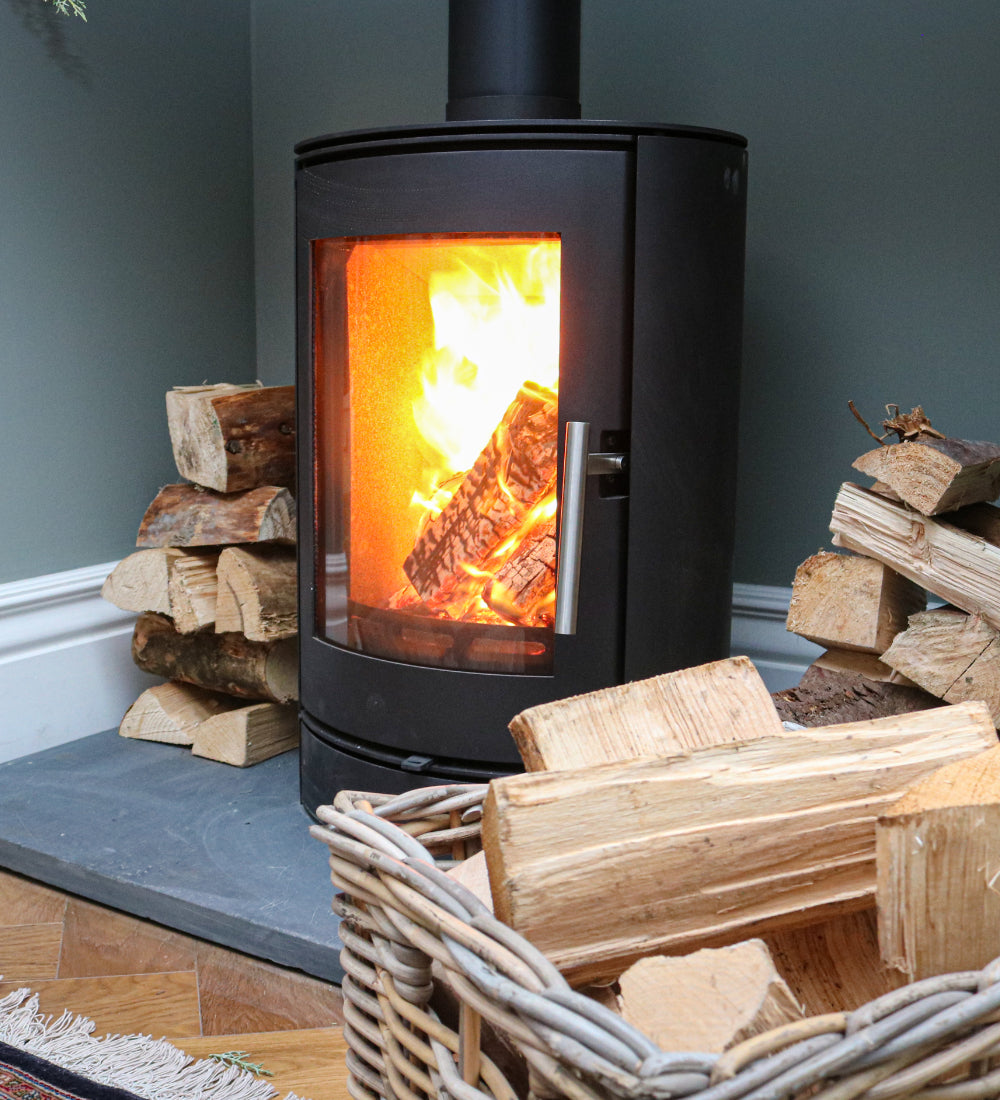 Woodford Charlton Cylindrical Wood Burning Stove 4.8Kw