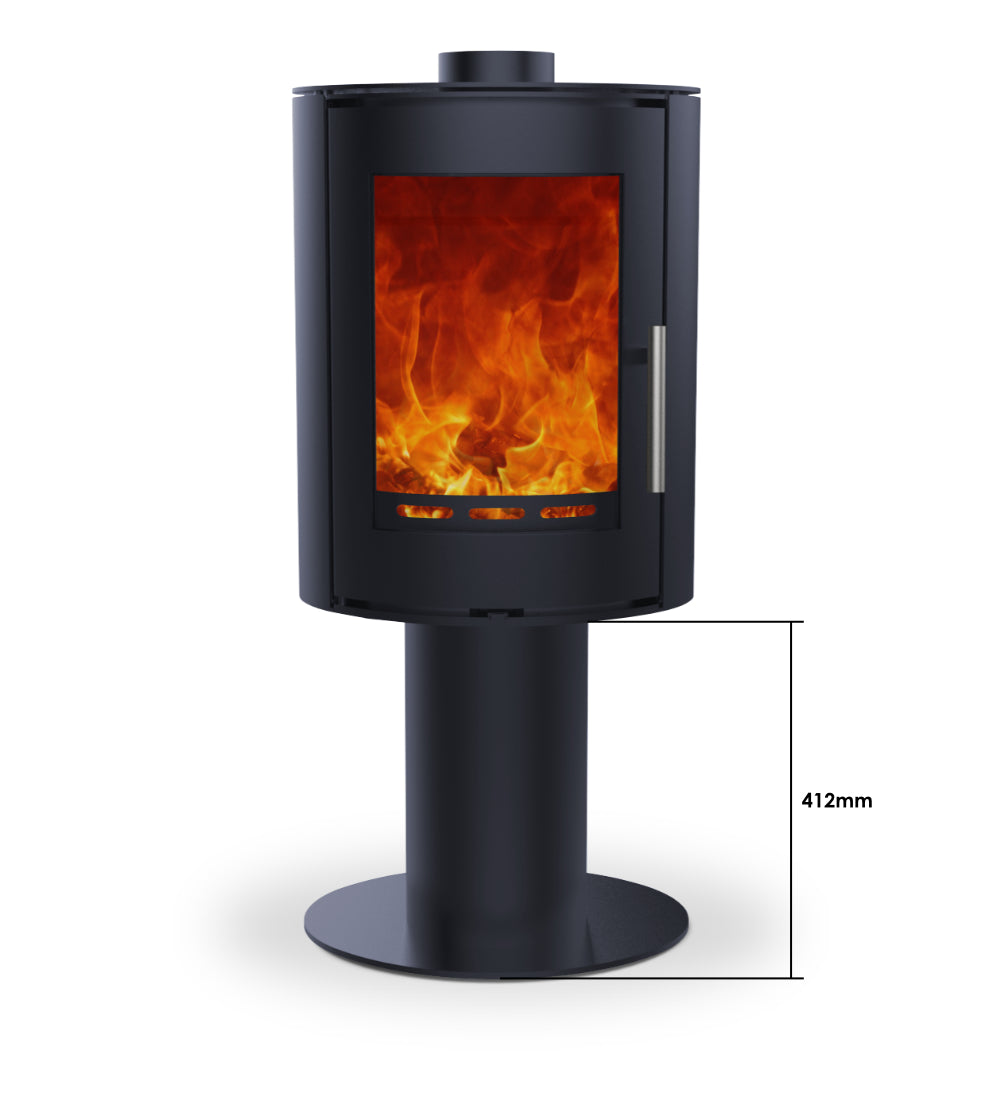 Woodford Charlton Cylindrical Wood Burning Stove 4.8Kw