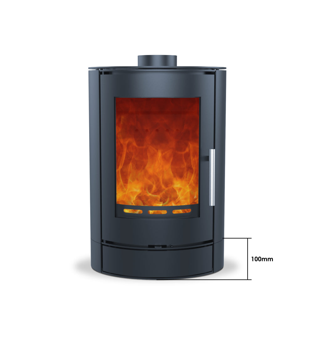 Woodford Charlton Cylindrical Wood Burning Stove 4.8Kw